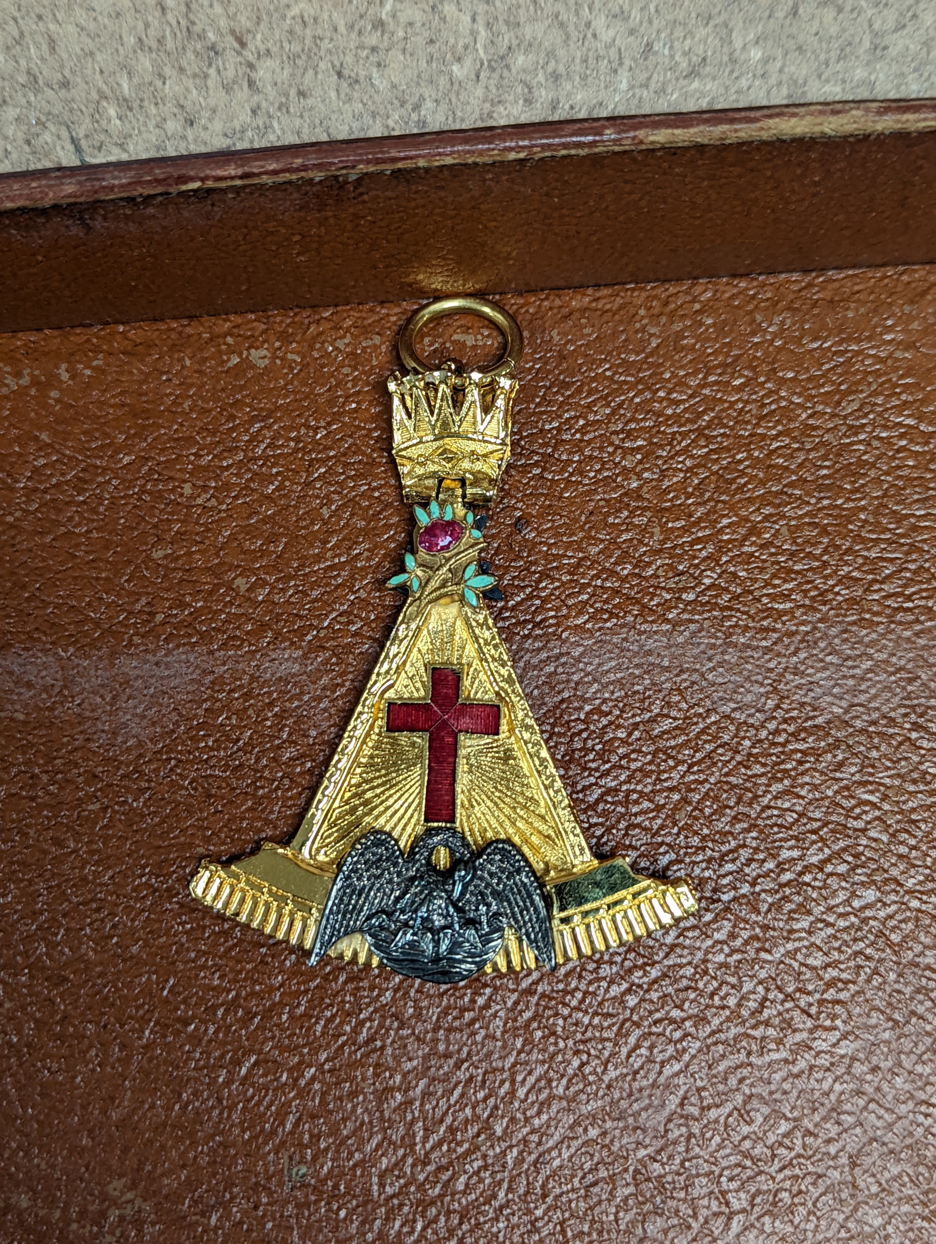 A group of masonic regalia and medals